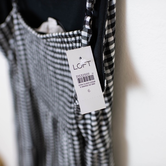 NWT Loft Tiered Gingham Dress - Picture 3 of 6
